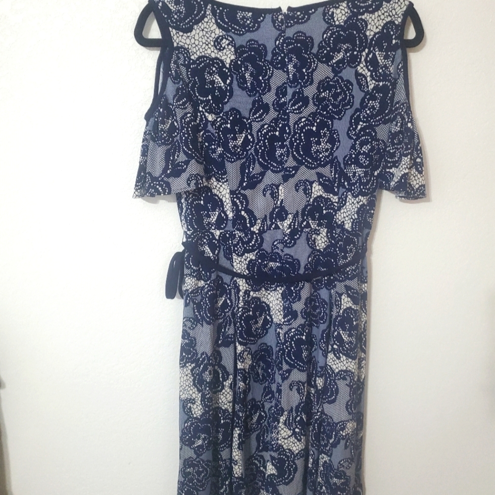 Blue Cold shoulder dress